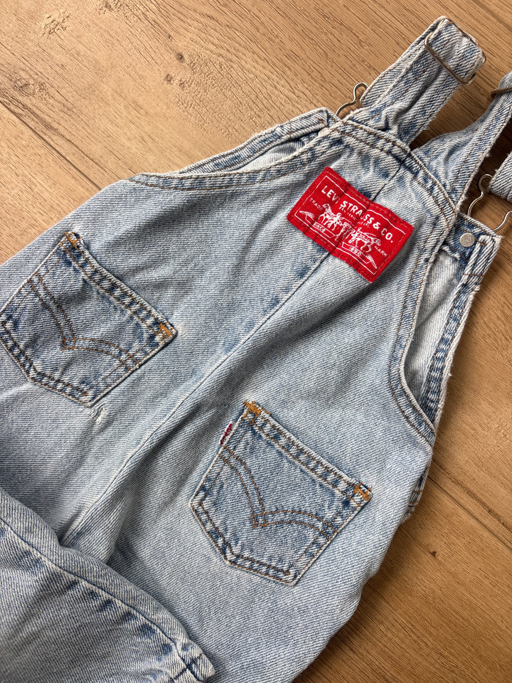 White tab & red button vintage Levi overalls