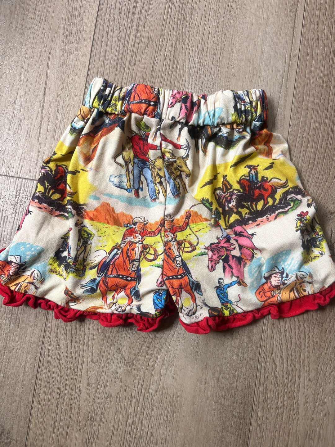 Vintage cowboy print shorts