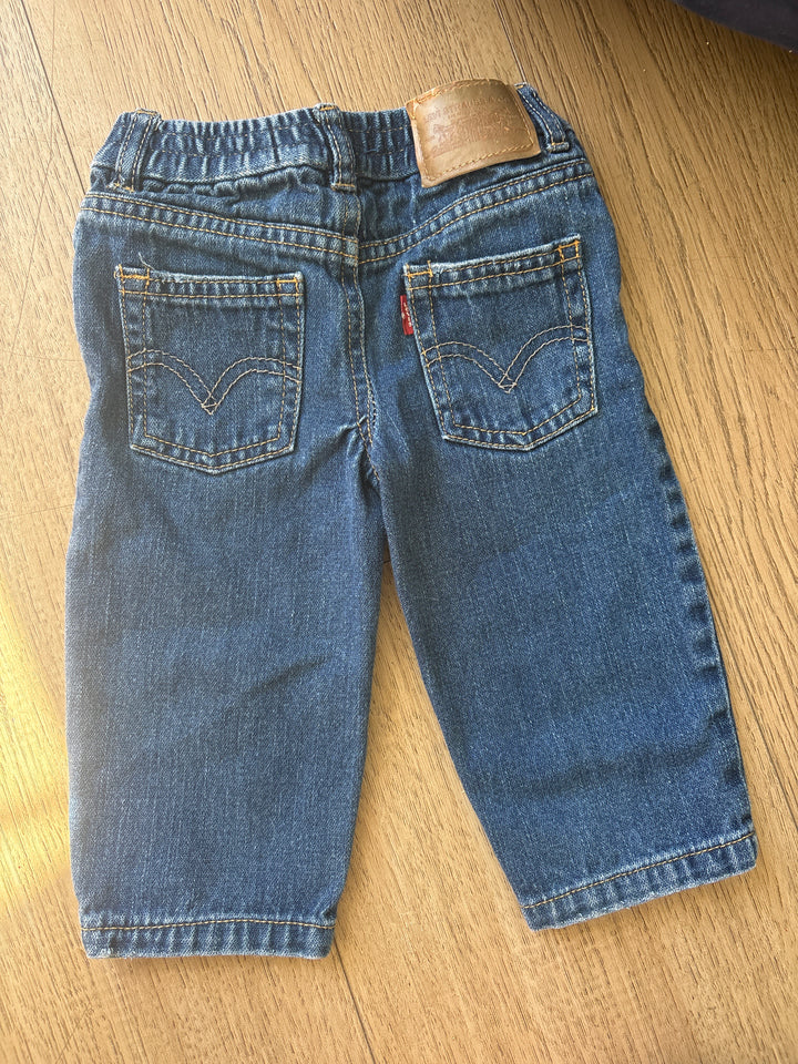Elastic back baby’s first vintage darker wash Levi’s