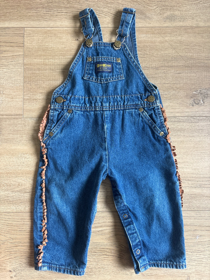 Vintage suede fringe Oshkosh overalls