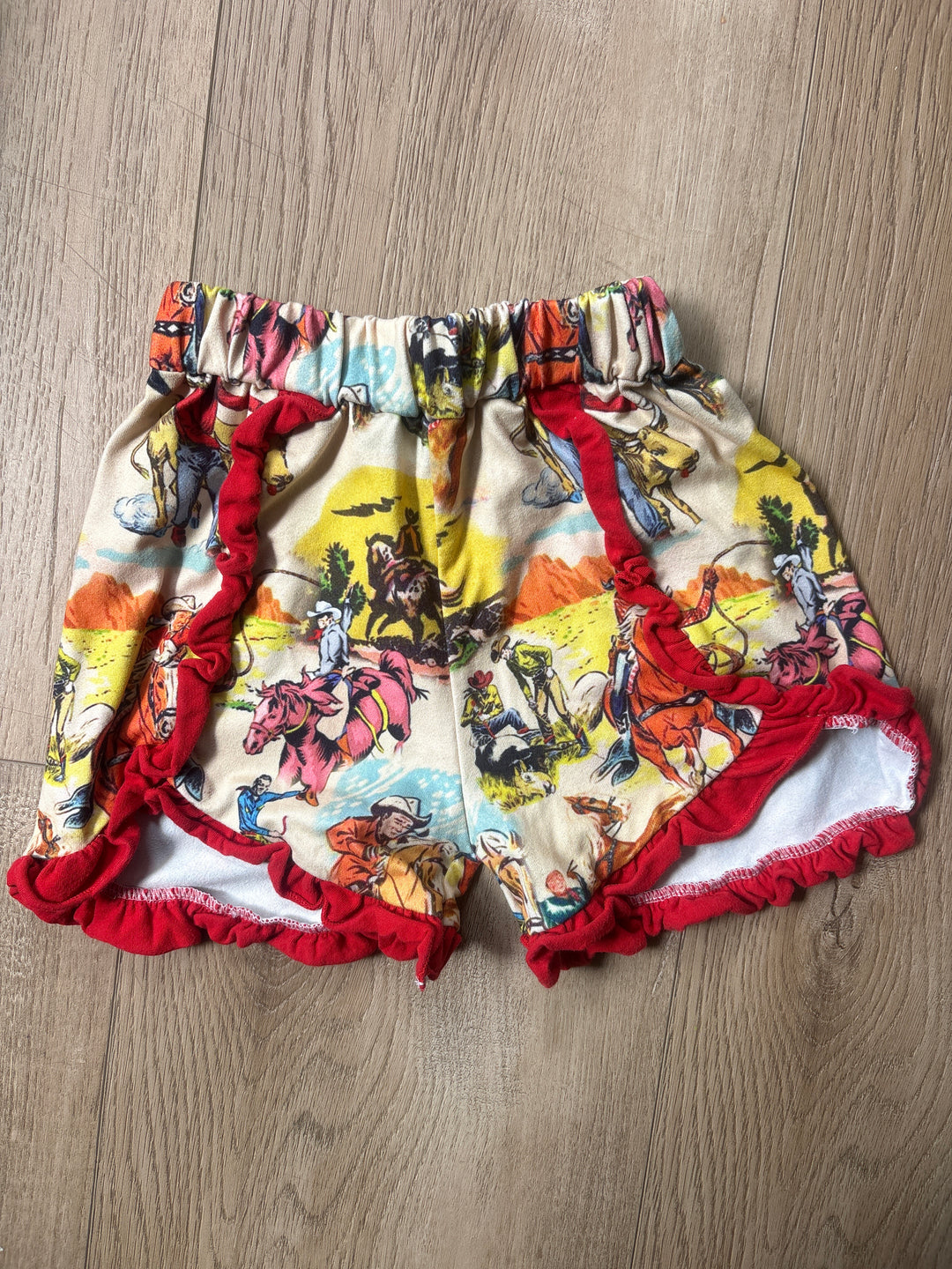 Vintage cowboy print shorts