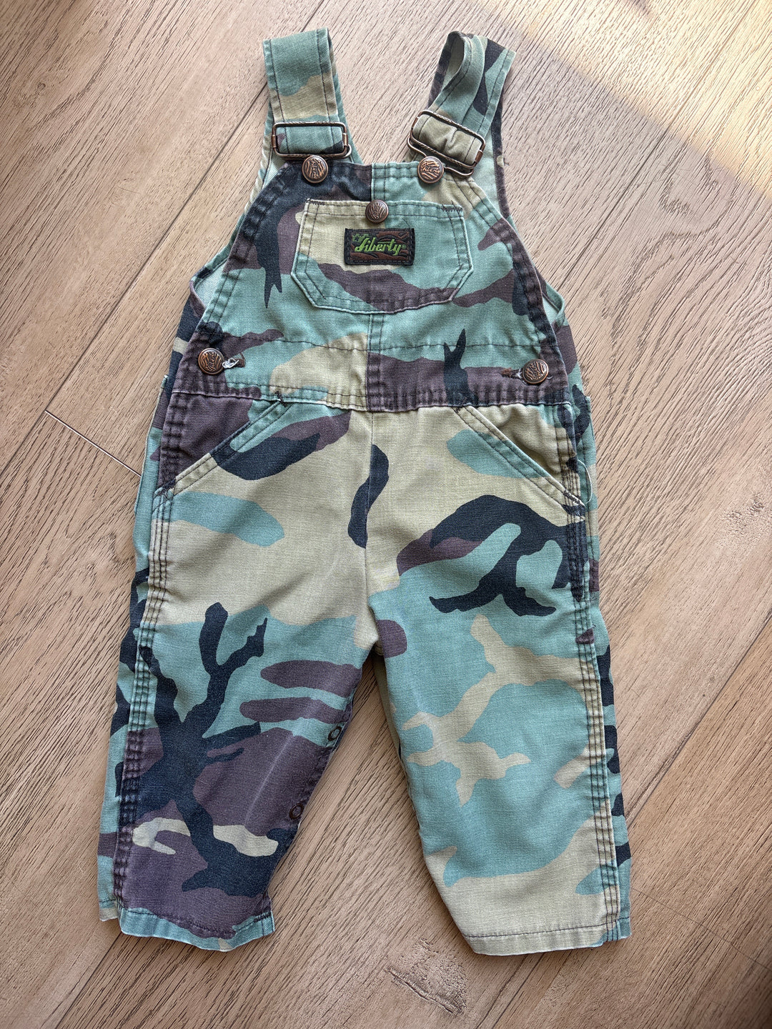Vintage little camo overalls
