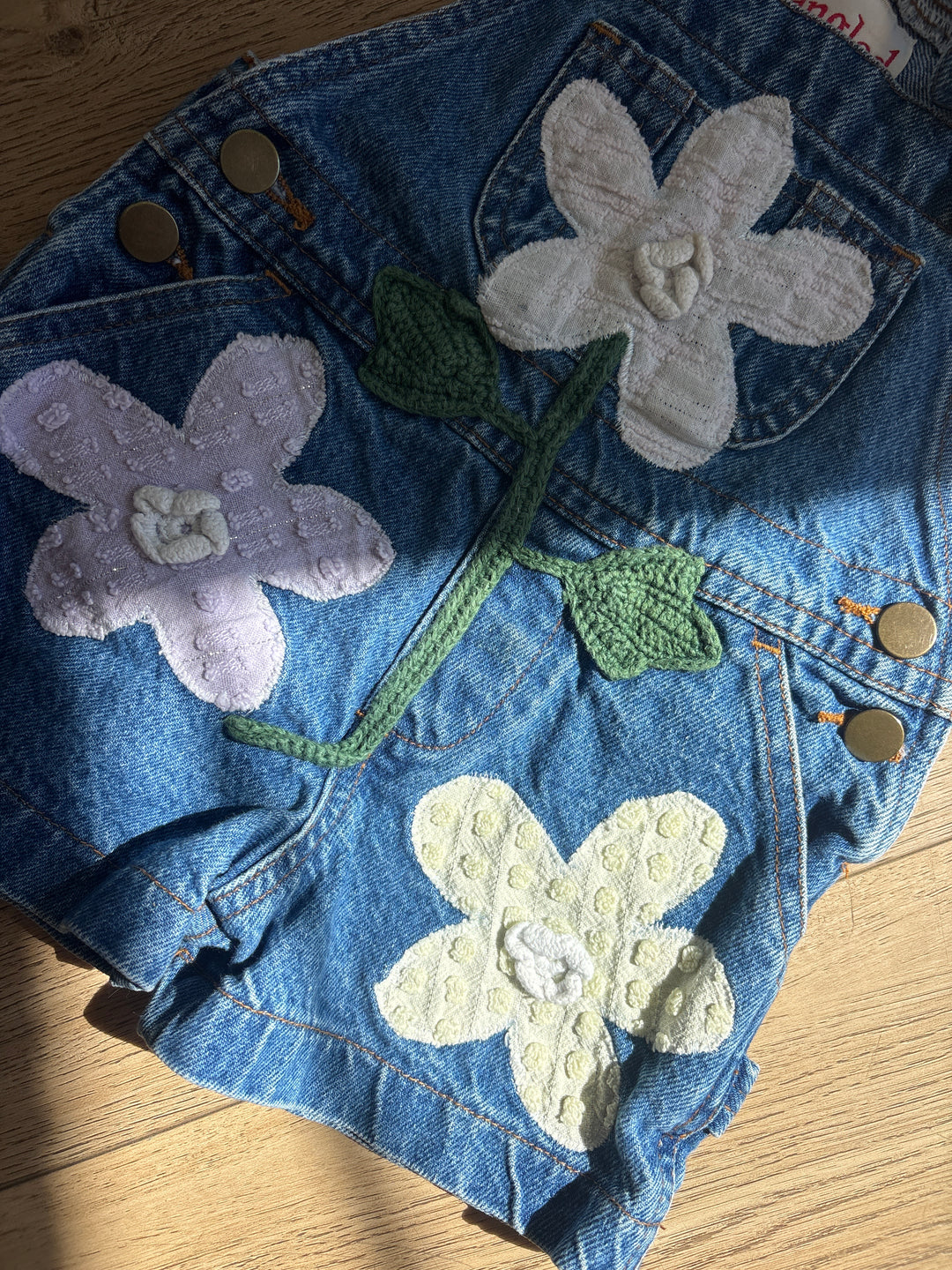 Patchwork vintage shortalls