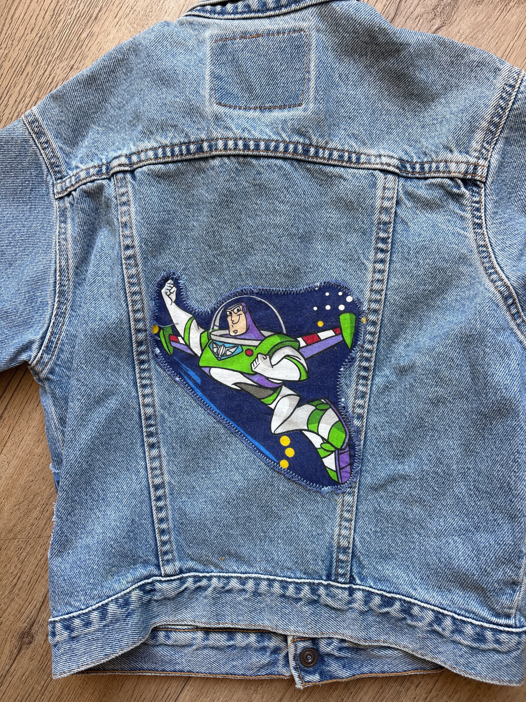 Vintage superhero patchwork Levi jean jacket