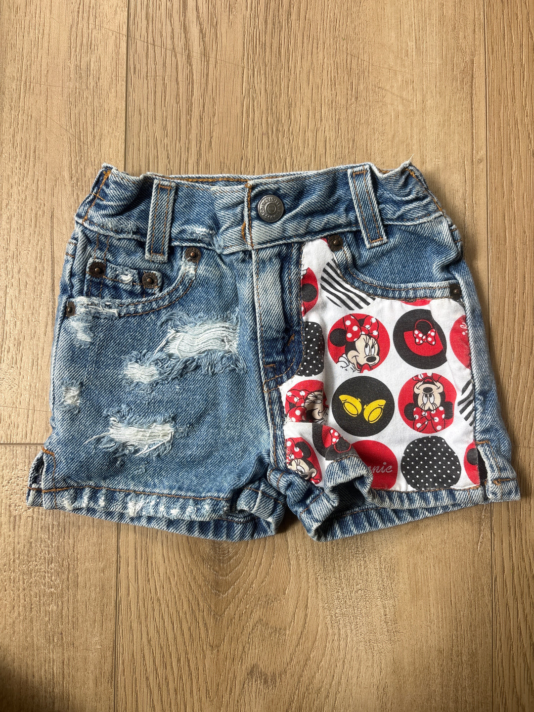 Vintage Levi patchwork Minnie Mouse shorts