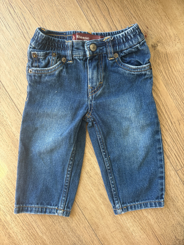 Elastic back baby’s first vintage darker wash Levi’s