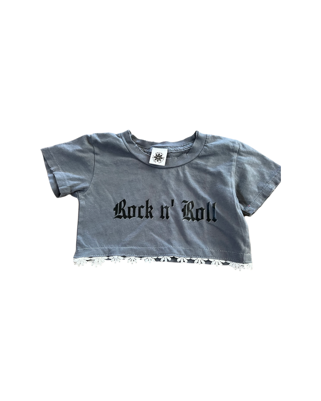 Rock N Roll Cropped Lace T Shirt
